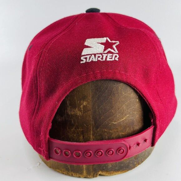 VTG 90's Starter NFL Arizona Cardinals Tri-Power Snapback Cap Hat Red Wool Logo - Picture 4 of 12